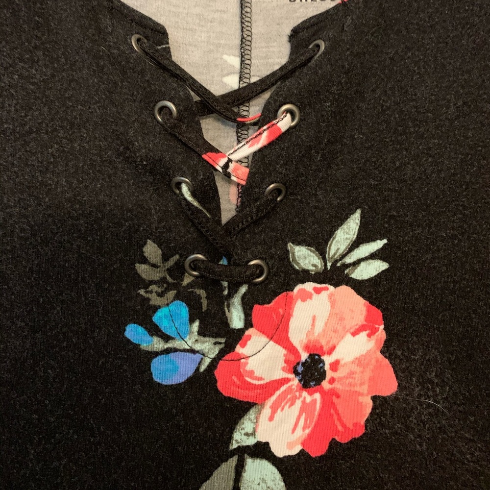 Black floral swing dress
